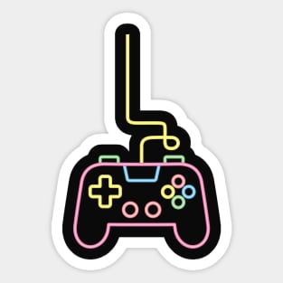 Faux Neon Game Console Controller Gamer Sticker